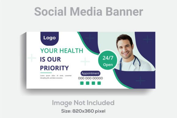 Social Media Web Banner Design Template for 820x360 Pixel RGB Color Design